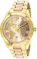 Michael Kors Layton Rose Gold Dial Gold Stainless Steel Strap Watch for Women - MK6476