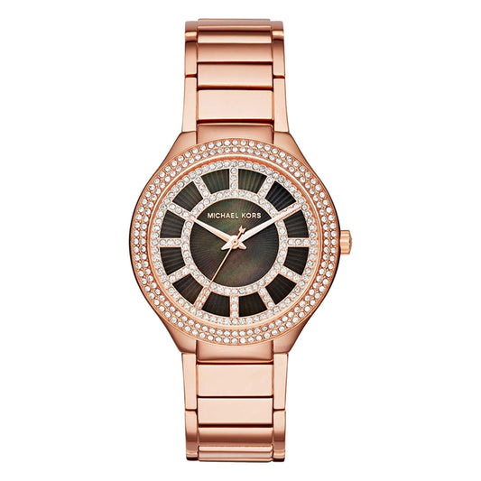 Michael Kors Kerry Black Mother of Pearl Dial Rose Gold Dial Watch for Women - MK3397