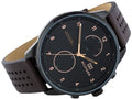 Tommy Hilfiger Chase Quartz Black Dial Brown Leather Strap Watch for Men - 1791577