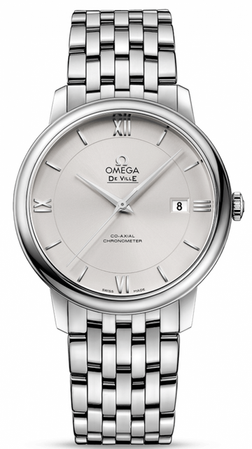 Omega De Ville Prestige Co-Axial Silver Dial Silver Steel Strap Watch for Men - 424.10.40.20.02.003