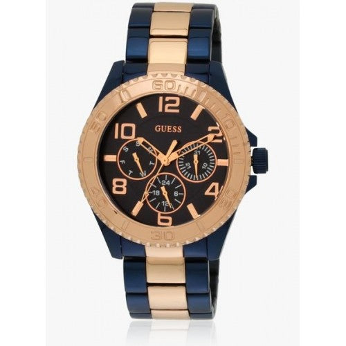 Guess BFF Multifunction Blue Dial Two Tone Steel Strap Watch for Women - W0231L6