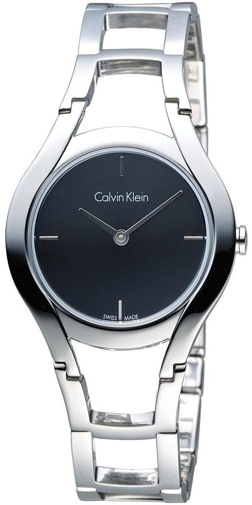 Calvin Klein Class Black Dial Silver Steel Strap Watch for Women - K6R23121