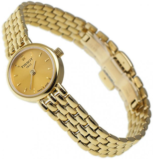 Tissot Lovely Gold Dial Gold Stainless Steel Strap Watch For Women - T058.009.33.021.00