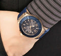 Guess Rigor Blue & Gold Dial Blue Silicone Strap Watch For Men - W0247G3