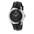 Gucci G Timeless Quartz Black Dial Black Leather Strap Watch For Men - YA1264031