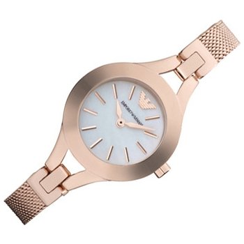 Emporio Armani Chiara Analog White Dial Rose Gold Steel Strap Watch For Women - AR7329