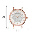 Emporio Armani T-Bar Gianni Crystal Pave Dial Rose Gold Steel Strap Watch For Women - AR11244