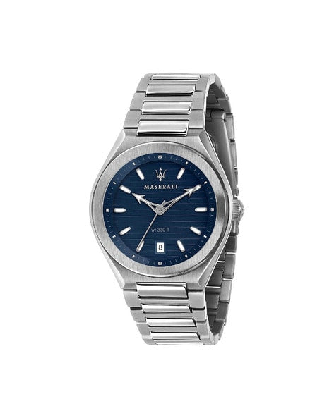 Maserati Triconic Quartz Blue Dial Silver Stainless Steel Strap Watch For Men - R8853139002