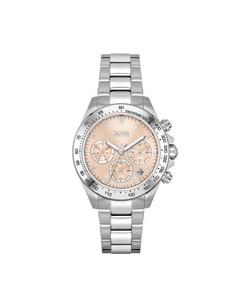 Hugo Boss Novia Pink Dial Silver Steel Strap Watch for Women - 1502615