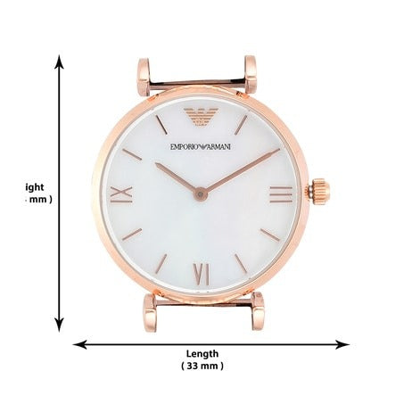 Emporio Armani Gianni T Bar Mother of Pearl Dial Two Tone Steel Strap Watch For Women - AR1764