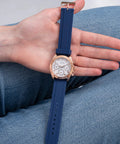 Guess Eclipse White Dial Blue Rubber Strap Watch for Women - GW0315L2