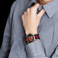 Gucci G Timless Le Marche Des Merveilles Blue Red Dial Blue Red Nylon Strap Unisex Watch  - YA126495