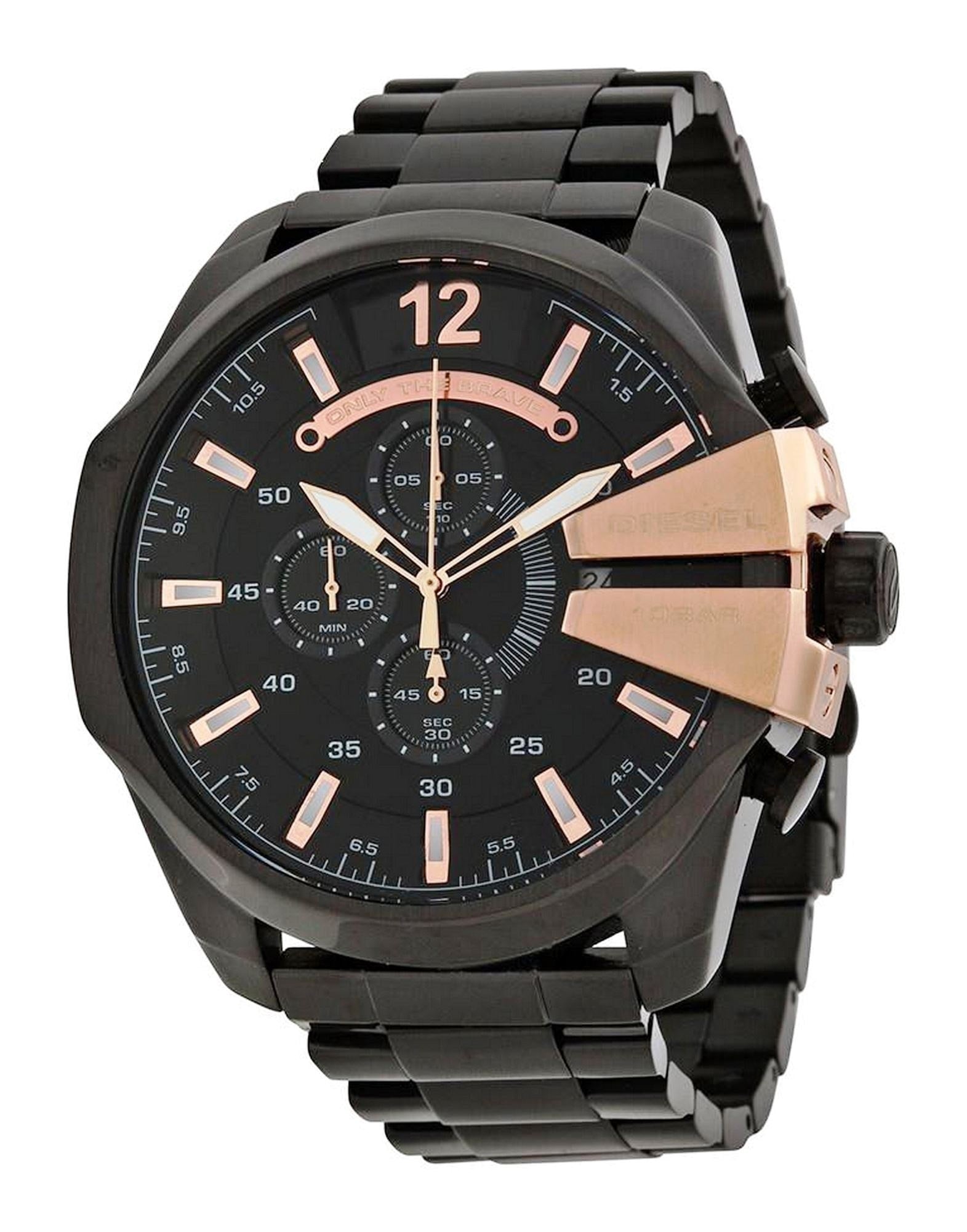 Diesel Mega Chief Black Dial Black Stainless Steel Watch For Men - DZ4309