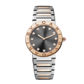 Bvlgari Lady Quartz Diamonds Grey Dial Two Tone Steel Strap Watch for Women - BVLGARI103067