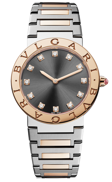 Bvlgari Lady Quartz Diamonds Grey Dial Two Tone Steel Strap Watch for Women - BVLGARI103067