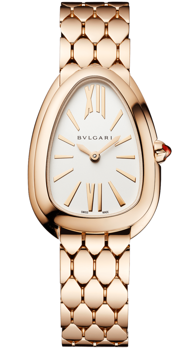 Bvlgari Serpenti Seduttori Quartz Silver Dial Rose Gold Steel Strap Watch for Women - SERPENTI103145