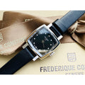 Tissot Lovely Square Diamonds Black Dial Black Leather Strap Watch For Women - T058.109.16.056.00