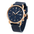 Fossil The Commuter Chronograph Blue Dial Blue Leather Strap Watch for Men - FS5404