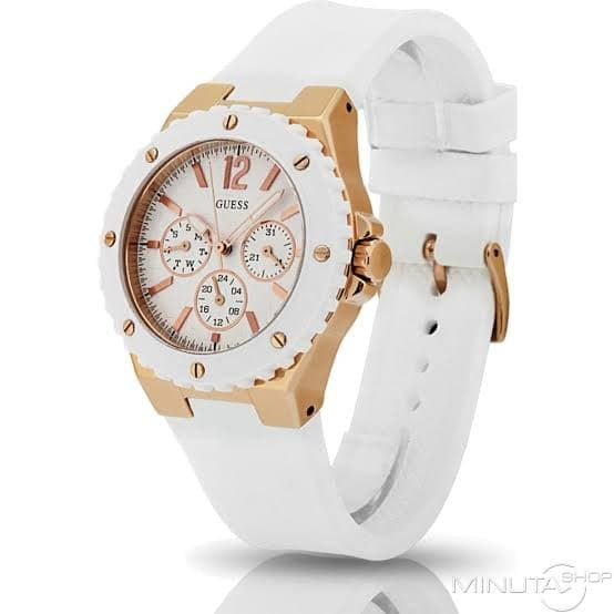 Guess Overdrive Analog White Dial White Rubber Strap Watch for Women - W10614L2