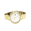 Tommy Hilfiger Angela White Dial Gold Steel Strap Watch for Women - 1782128