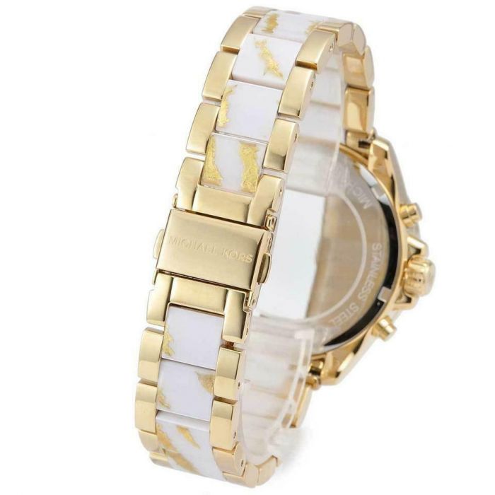 Michael Kors Wren Gold Diamonds Dial Two Tone Steel Strap Watch for Women - MK6157