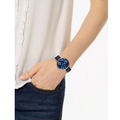 Fossil Jacqueline Blue Dial Blue Leather Strap Watch for Women - ES4673