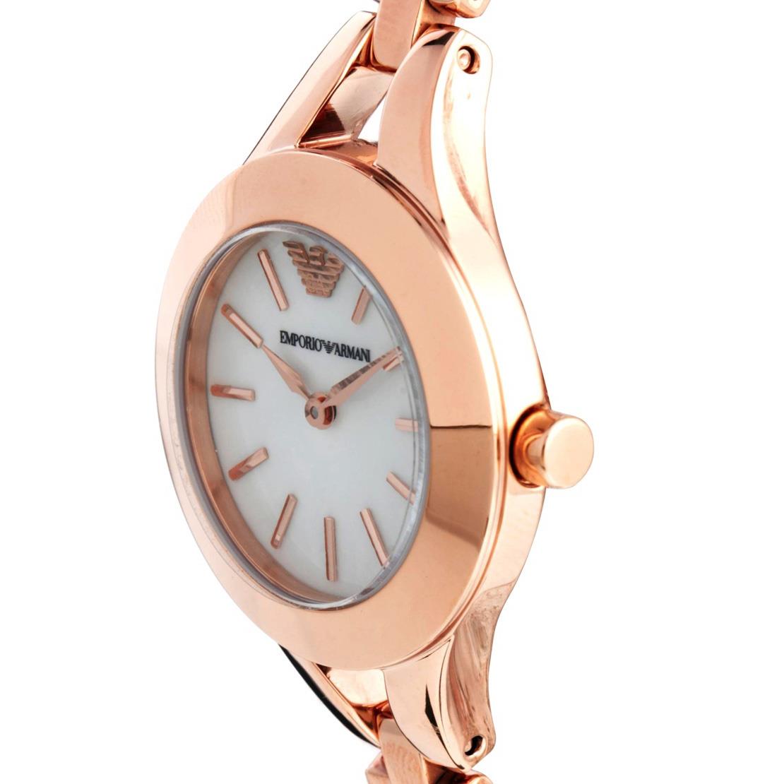 Emporio Armani Chiara Analog White Dial Rose Gold Steel Strap Watch For Women - AR7329