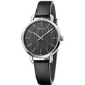 Calvin Klein Even Black Dial Black Leather Strap Watch for Women - K7B231C1