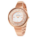 Swarovski Crystalline Crystals White Dial Rose Gold Steel Strap Watch for Women - 5269250