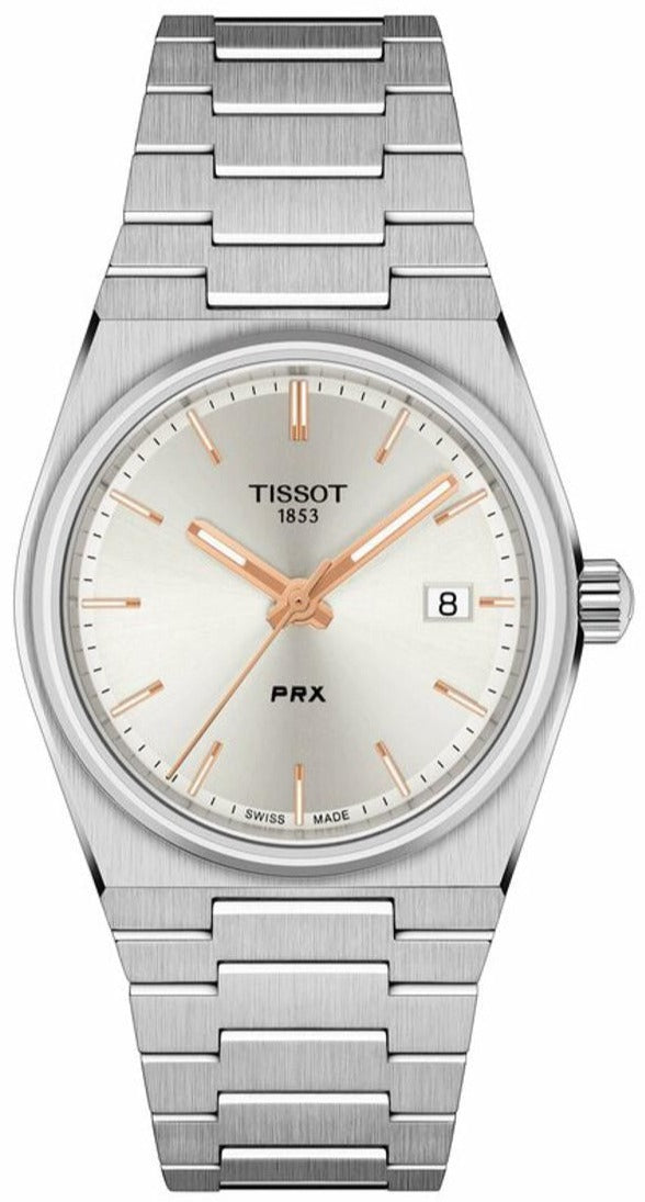 Tissot PRX Quartz Silver Dial Silver Steel Strap Watch For Women - T137.210.11.031.00