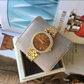 Michael Kors Darci Amber Dial Gold Steel Strap Watch for Women - MK3408