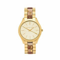 Michael Kors Slim Runway Gold Dial Two Tone Steel Strap Watch for Women - MK4300