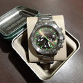 Fossil Bannon Multifunction Chronograph Green Dial Grey Steel Strap Watch for Men - BQ2504