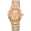 Guess Glisten Multifunction Quartz Rose Gold Dial Rose Gold Steel Strap Watch For Women - W16017L1