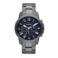 Fossil Grant Chronograph Blue Dial Grey Steel Strap Watch for Men - FS4831