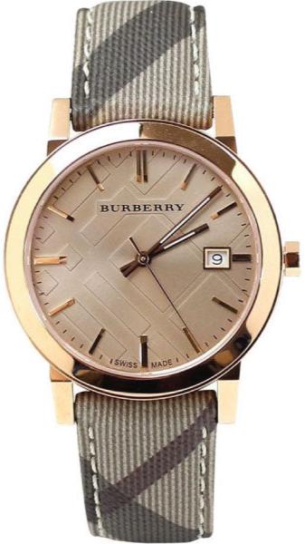 Burberry The City Rose Gold Dial Brown Leather Strap Watch for Women - BU9040