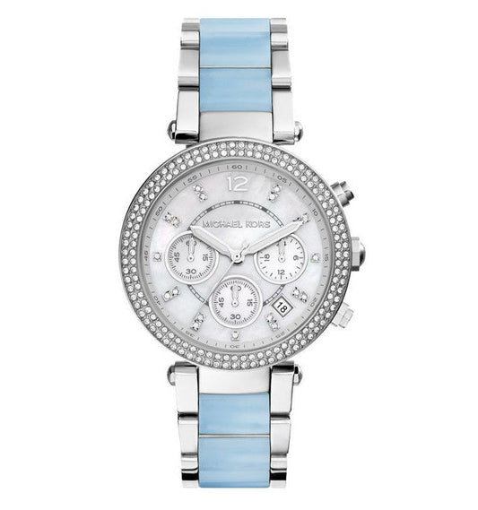 Michael Kors Parker White Dial Two Tone Steel Strap Watch for Women - MK6138