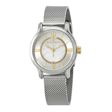 Maserati Epoca Mother of Pearl Dial Silver Mesh Strap Watch For Women - R8853118504