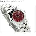 Marc Jacobs Amy Red Dial Silver Stainless Steel Strap Watch for Women - MBM3335