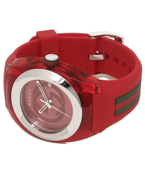 Gucci Sync XXL Quartz Red Dial Red Rubber Strap Unisex Watch -  YA137103