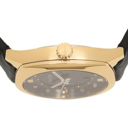 Gucci GG2570 Black Dial Black Leather Strap Watch For Women - YA142408