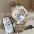 Fossil Perfect Boyfriend Mother of Pearl White Dial Two Tone Steel Strap Watch for Women - ES4135