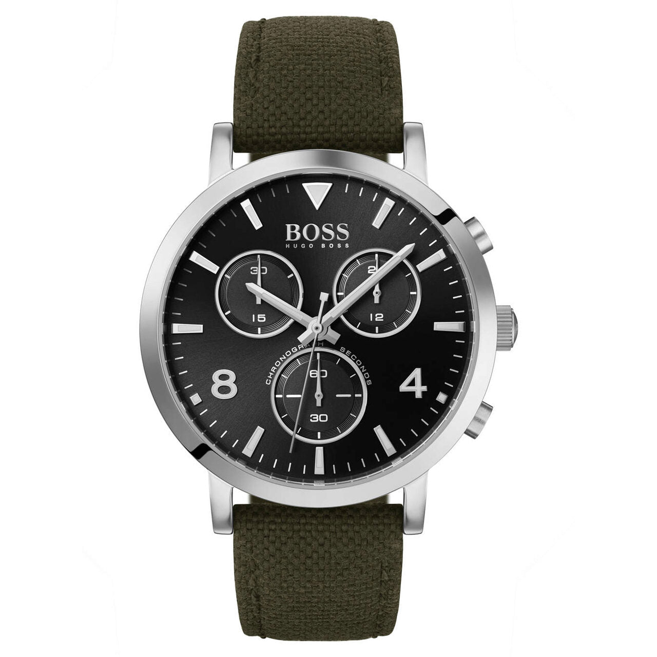 Hugo Boss Vesada Grey Dial Green Nylon Strap Watch for Men - 1513692