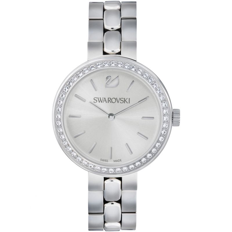 Swarovski Daytime Crystal Silver Dial Silver Steel Strap Watch for Women - 5095600