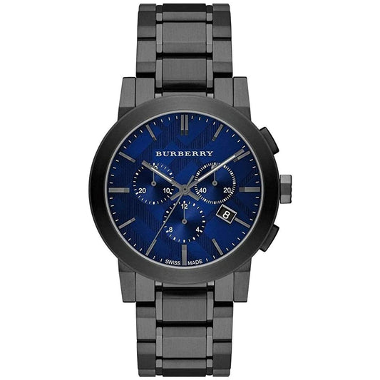 Burberry The City Navy Blue Dial Black Stainless Steel Strap Watch for Men - BU9365