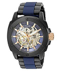 Fossil Modern Machine Automatic Skeleton Blue Dial Two Tone Steel Strap Watch for Men - ME3133