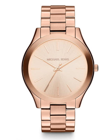 Michael Kors Slim Runway Rose Gold Dial Rose Gold Stainless Steel Strap Watch for Women - MK3197