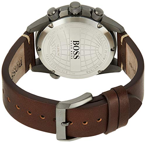 Hugo Boss Nomad Chronograph Blue Dial Brown Leather Strap Watch for Men - 1513773