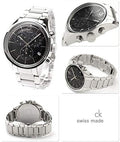 Calvin Klein Masculine Chronograph Black Dial Silver Steel Strap Watch for Men - K2H27104