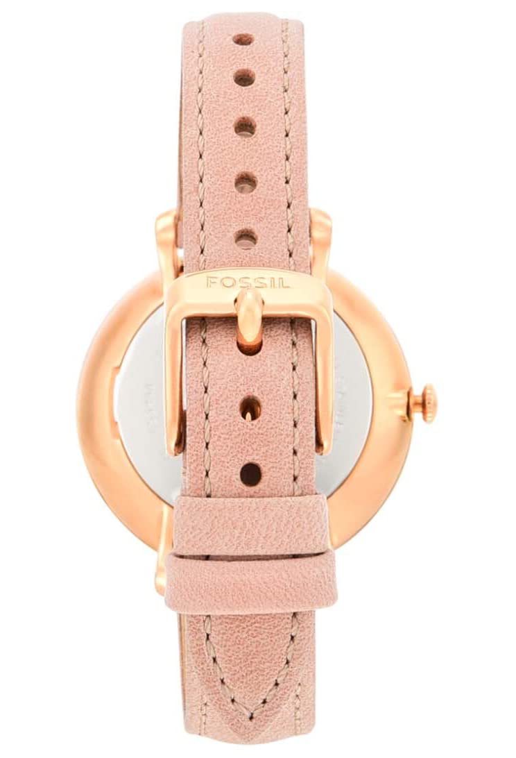 Fossil Jacqueline White Dial Pink Leather Strap Watch for Women - ES3988